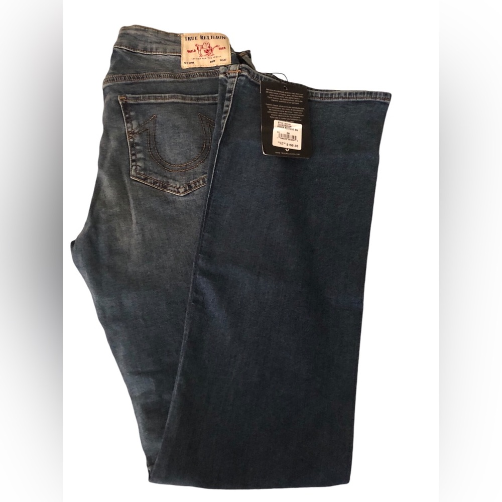Women's True Religion Becca Mid Rise Boot Cut Stretch Blue Jeans Size 29 $159.00